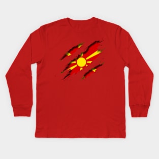 Macedonia Shredding Kids Long Sleeve T-Shirt